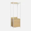 Ankleidemodul mit 1 Kleiderschrank, 2 Schubladen und 1 Regal