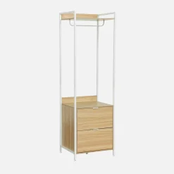Ankleidemodul mit 1 Kleiderschrank, 2 Schubladen und 1 Regal