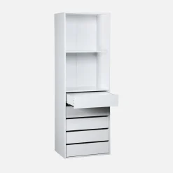 Ankleidemodul mit 5 Schubladen und 2 Regalen