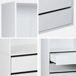 Ankleidemodul mit 5 Schubladen und 2 Regalen
