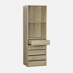 Ankleidemodul mit 5 Schubladen und 2 Regalen
