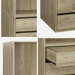 Ankleidemodul mit 5 Schubladen und 2 Regalen