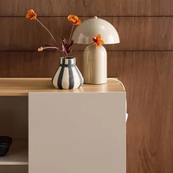 Anrichte, Sideboard aus Metall mit Holzdekor, 1 Tür B 80 cm
