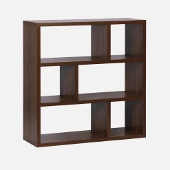 Asymmetrisches Bücherregal 3 Ebenen 6 Stauräume