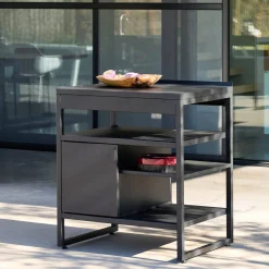 Außenküche aus Stahl 1 Tür 3 Regale B 80 cm