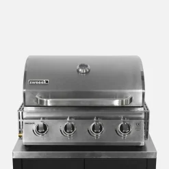 Außenküche 7 Elemente aus Stahl + Gasgrill 4 Brenner