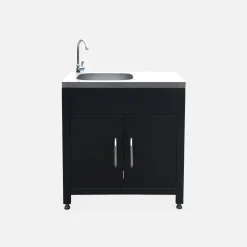 Außenküche 7 Elemente aus Stahl + Gasgrill 4 Brenner