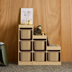 Aufbewahrungsmöbel für Kinder mit 6 Aufbewahrungsbehältern