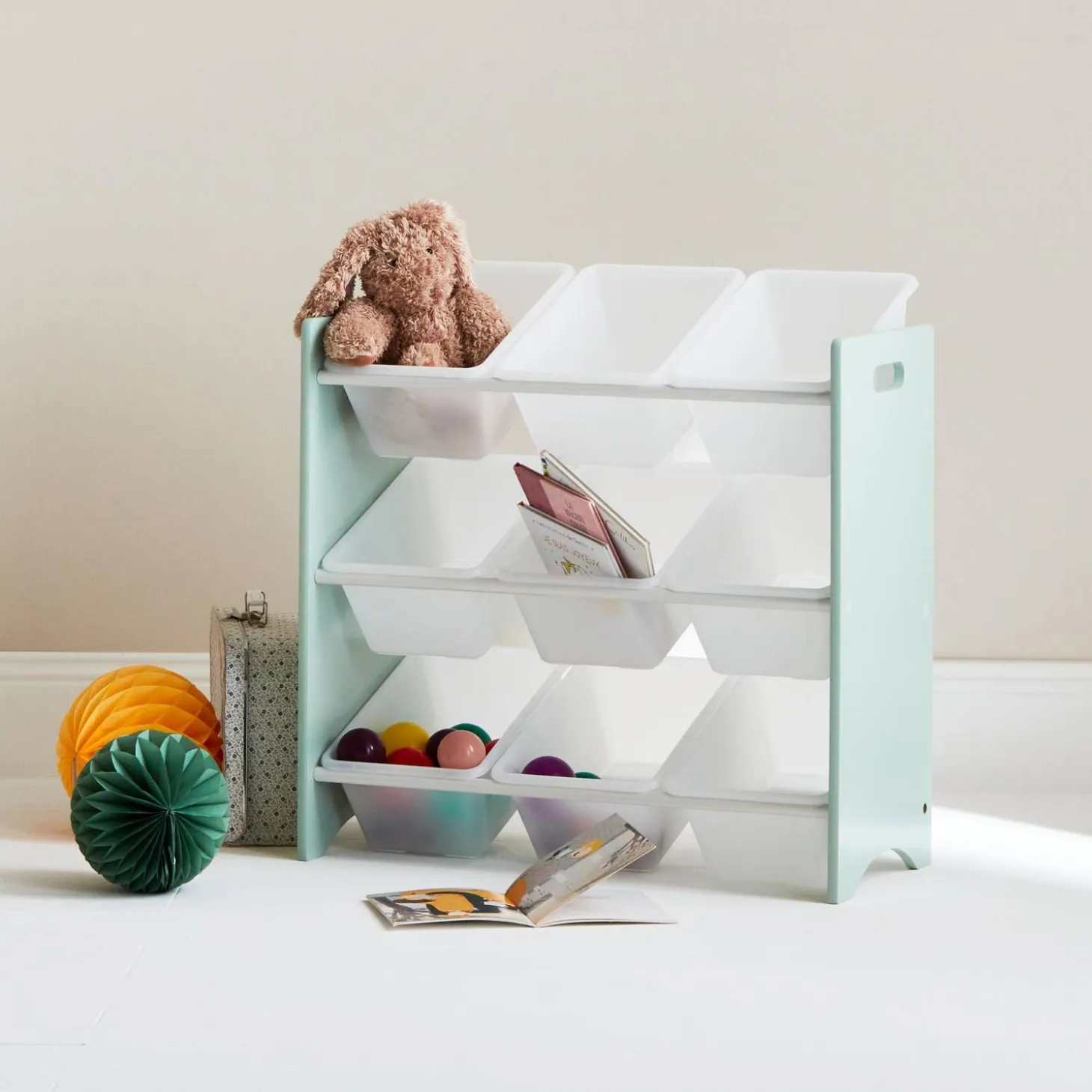 Aufbewahrungsregal für Kinder mit 9 Boxen (2er Set)