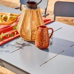 Ausziehbarer Aluminium-Gartentisch mit 8 Textilene-Stühlen