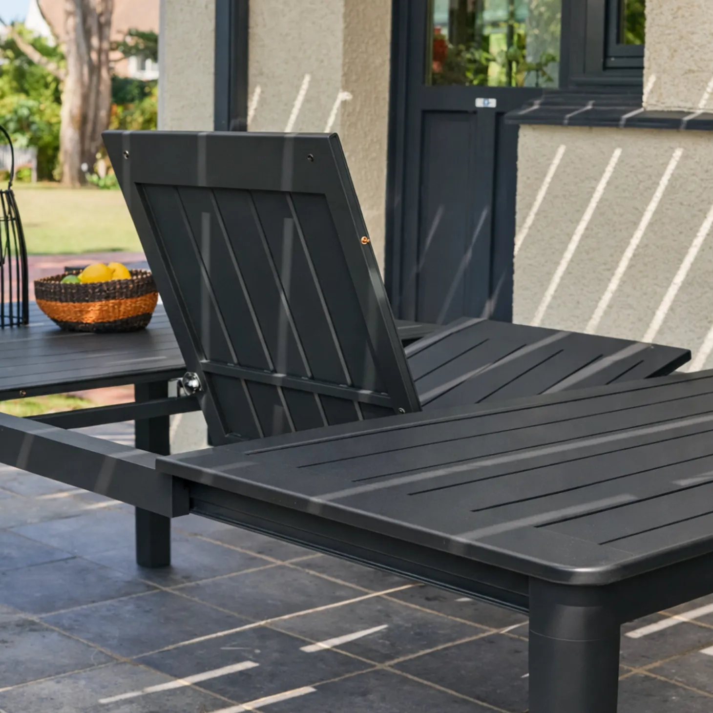 Ausziehbarer Gartentisch aus Aluminium 199/258,5cm für 12 Personen