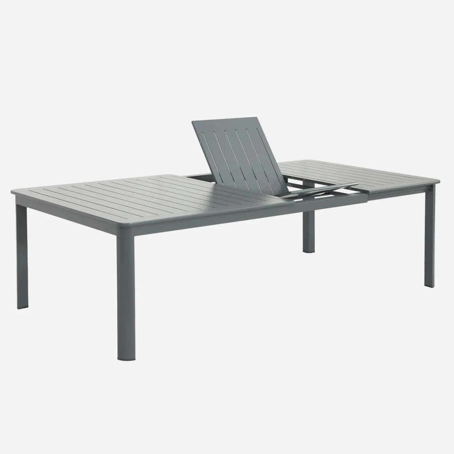 Ausziehbarer Gartentisch aus Aluminium 199/258,5cm für 12 Personen