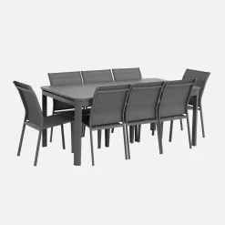 Ausziehbarer Gartentisch aus Aluminium 180/240,5cm für 8 Personen
