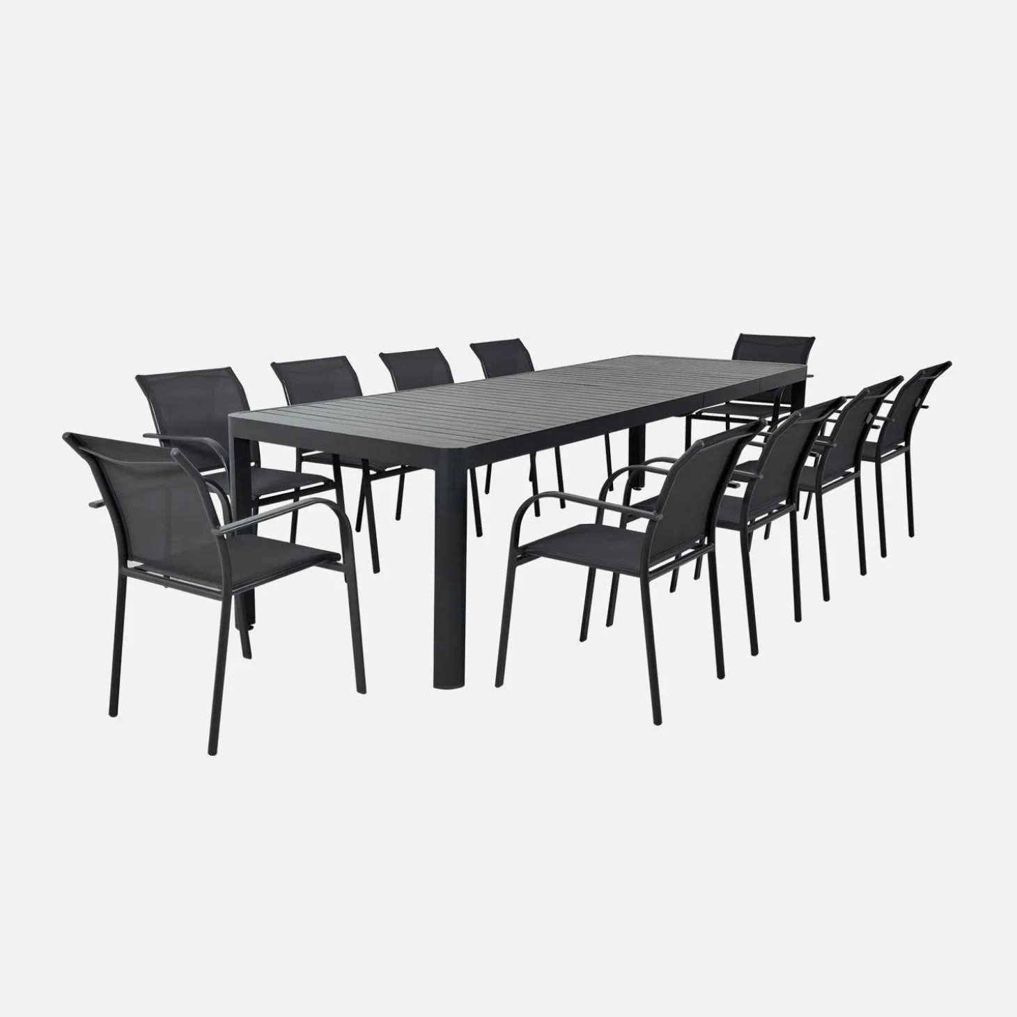 Ausziehbarer Gartentisch aus Aluminium für 8-10 Personen