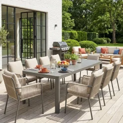 Ausziehbarer Gartentisch aus Aluminium für 8-10 Personen