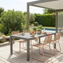 Ausziehbarer Gartentisch aus Aluminium für 10-12 Personen