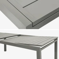 Ausziehbarer Gartentisch aus Aluminium für 10-12 Personen