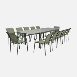 Ausziehbarer Gartentisch aus Aluminium für 10-12 Personen