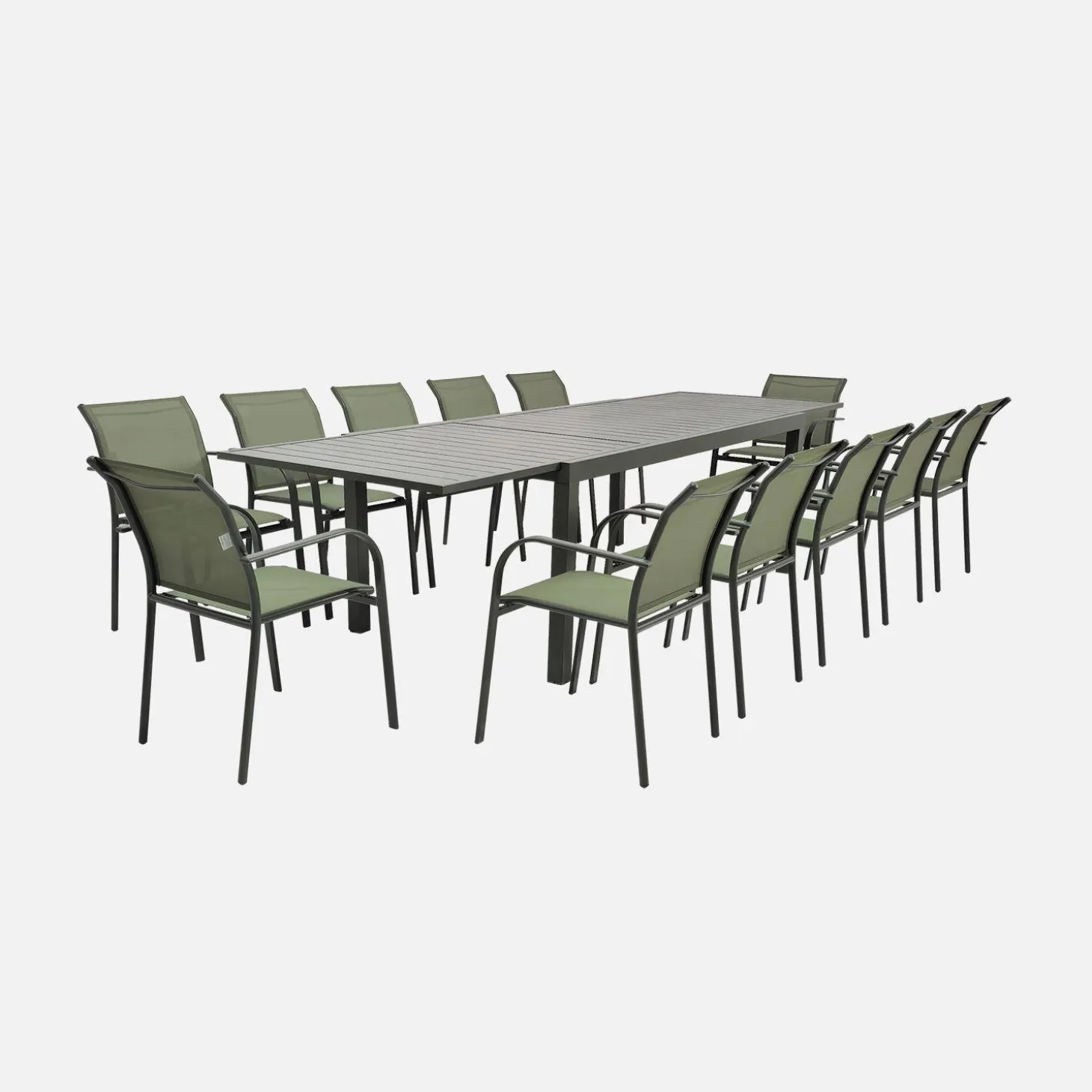 Ausziehbarer Gartentisch aus Aluminium für 10-12 Personen