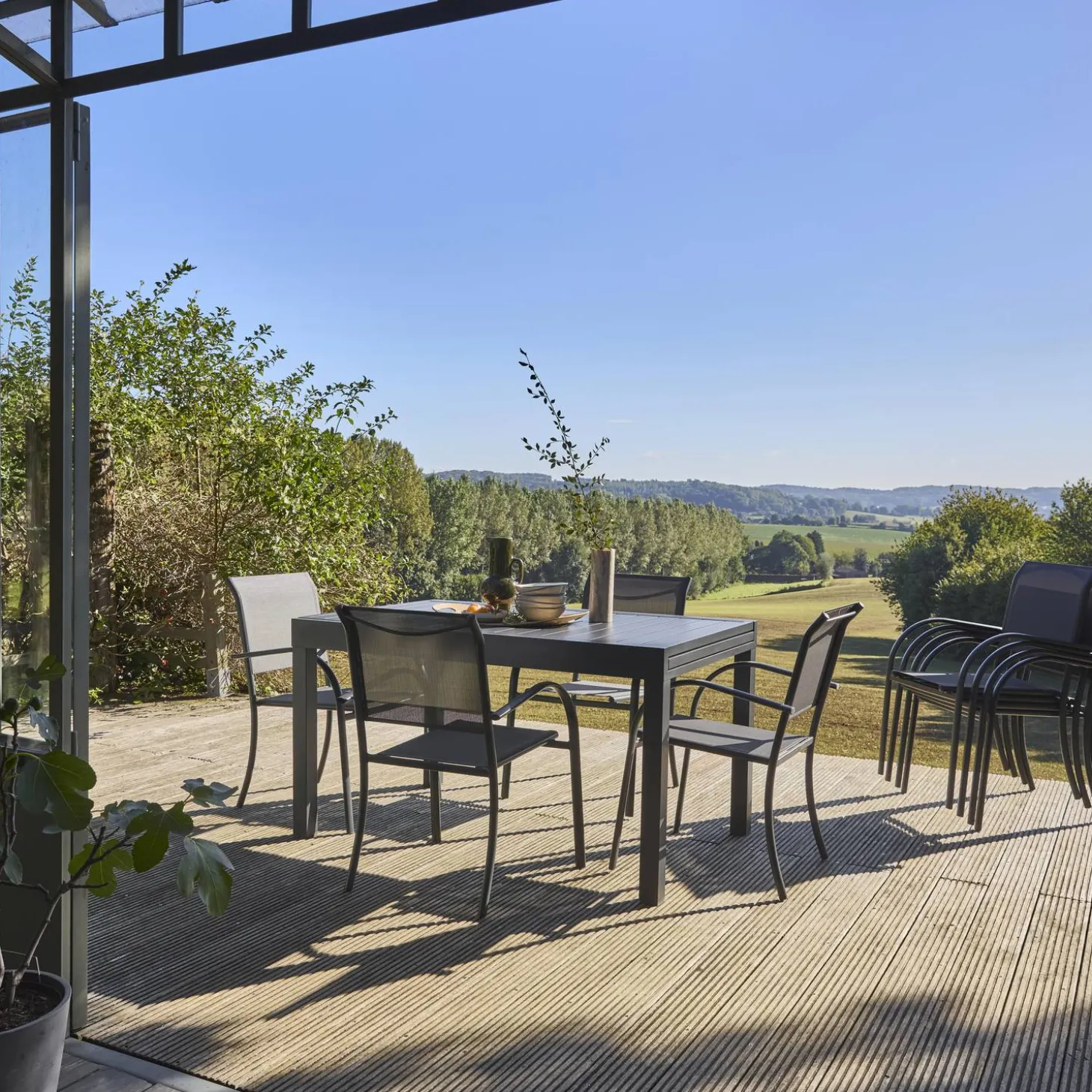 Ausziehbarer Gartentisch aus Aluminium, 8 Personen