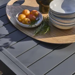 Ausziehbarer Gartentisch aus Aluminium, 8 Personen