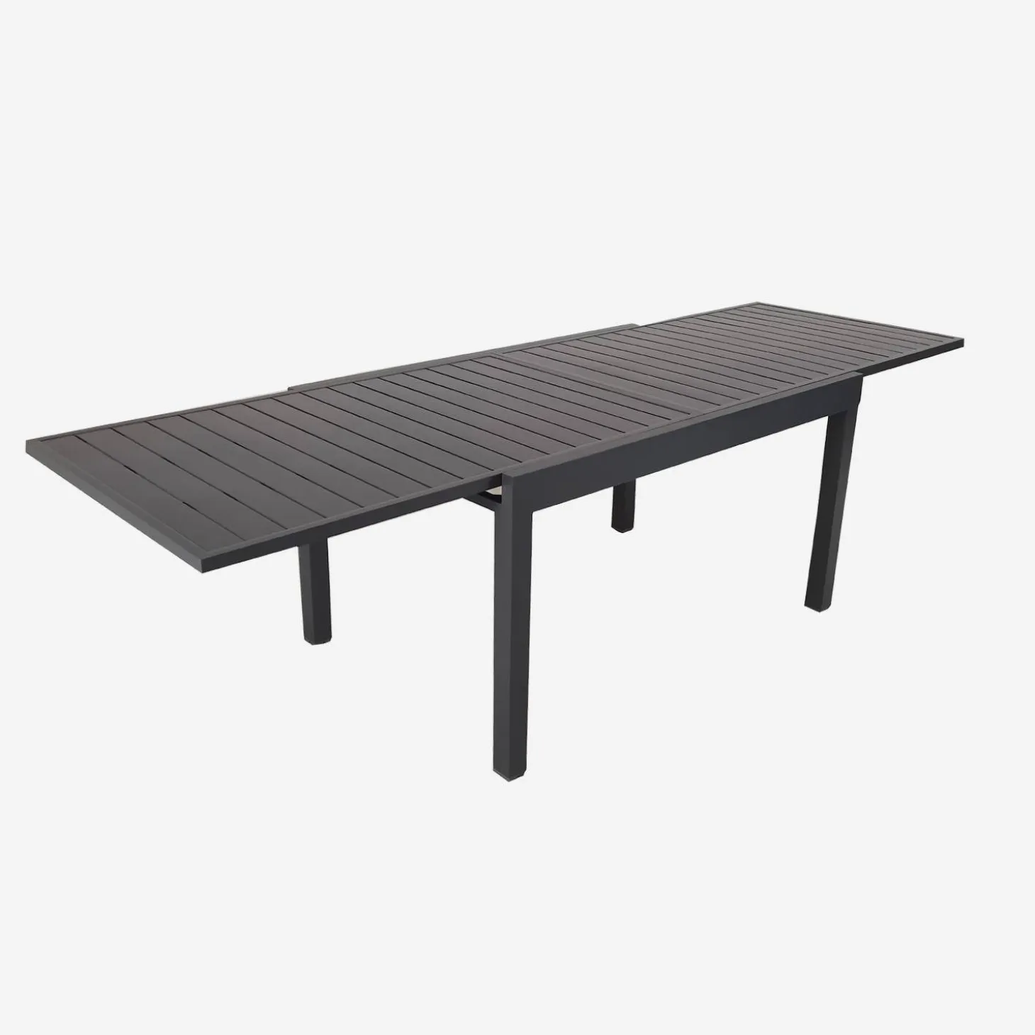 Ausziehbarer Gartentisch aus Aluminium, 8 Personen