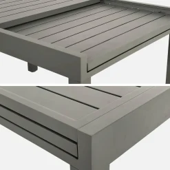 Ausziehbarer Gartentisch aus Aluminium, 8 Personen