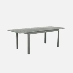 Ausziehbarer Gartentisch aus Aluminium, 8 Plätze