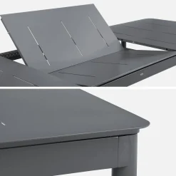 Ausziehbarer Gartentisch aus Aluminium, 8 Plätze