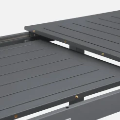 Ausziehbarer Gartentisch aus Aluminium, 6 Plätze