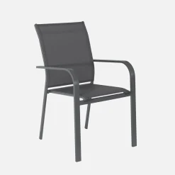 Ausziehbarer Gartentisch aus Aluminium, 4 Stühle, 2 Sessel