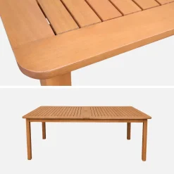 Ausziehbarer Gartentisch aus Eukalyptusholz 200/300cm für 6-12 Personen