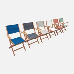 Ausziehbarer Gartentisch aus Holz , 6 Stühle