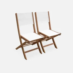Ausziehbarer Gartentisch aus Holz, 8 Stühle