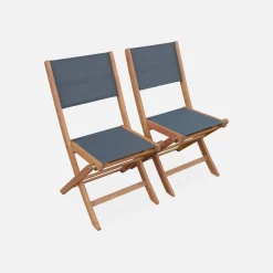 Ausziehbarer Gartentisch aus Holz , 6 Stühle
