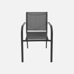 Ausziehbarer Gartentisch 160/240 cm aus Aluminium + 8 Sessel