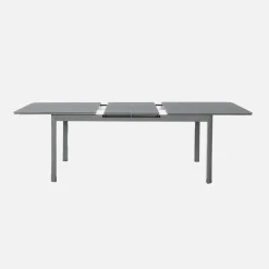 Ausziehbarer Gartentisch + 8 Stühle aus Aluminium
