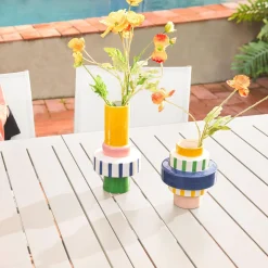 Ausziehbarer Gartentisch, 6 Stühle, 2 Sessel aus Aluminium und Textilene