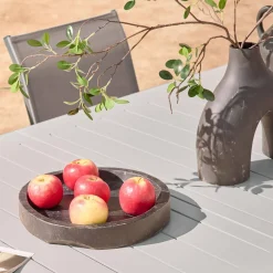 Ausziehbarer Gartentisch, 8 Stühle, 2 Sessel aus Aluminium und Textilene