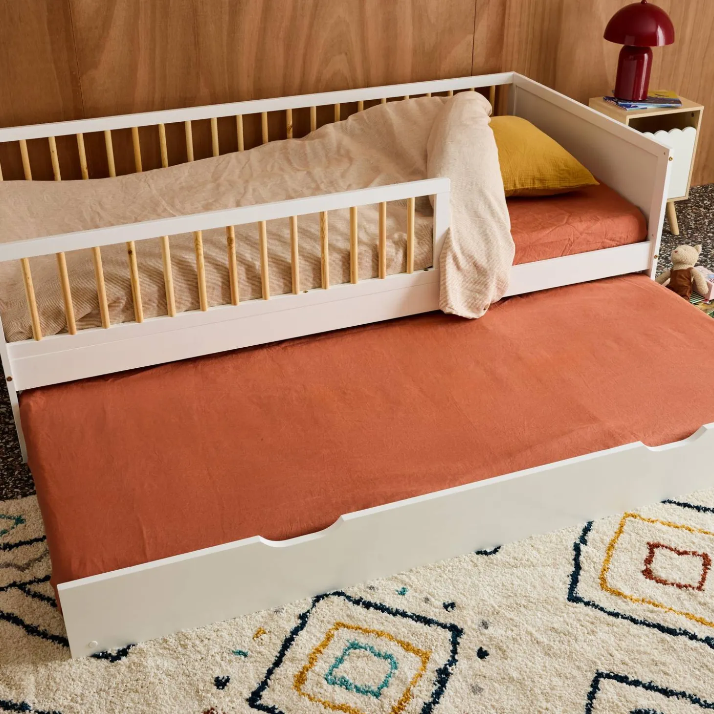 Ausziehbett für Kinderbetten aus Kiefernholz