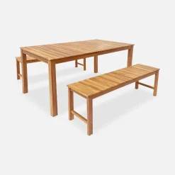Bank 2-3 Sitzer Akazie, helles Holz, 140cm