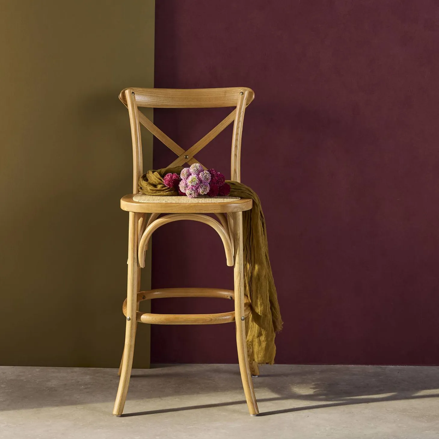 Barhocker Bistro Vintage Holz 65cm