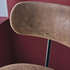 Barhocker mit drehbarer Sitzfläche aus Metall und Kunstleder (Set von 2)