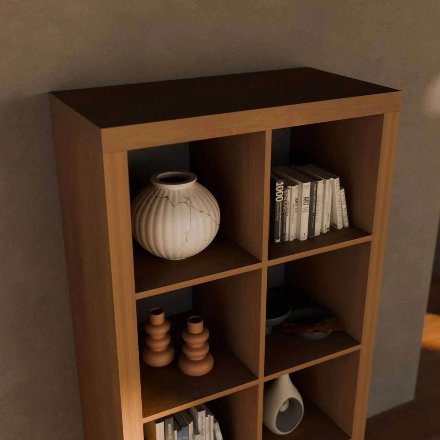 Bücherregal Holzoptik 4 Ebenen 8 Stauräume