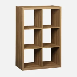 Bücherregal Holzoptik 2 Ebenen 6 Stauräume