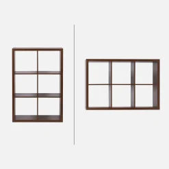 Bücherregal Holzoptik 2 Ebenen 6 Stauräume