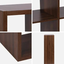 Bücherregal Holzoptik 2 Ebenen 6 Stauräume