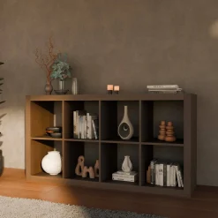 Bücherregal Holzoptik 4 Ebenen 8 Stauräume