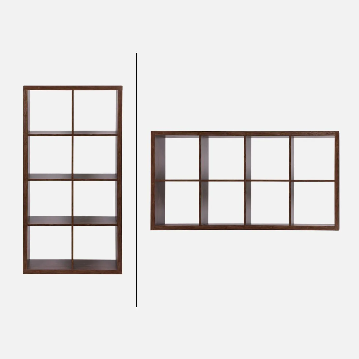 Bücherregal Holzoptik 4 Ebenen 8 Stauräume
