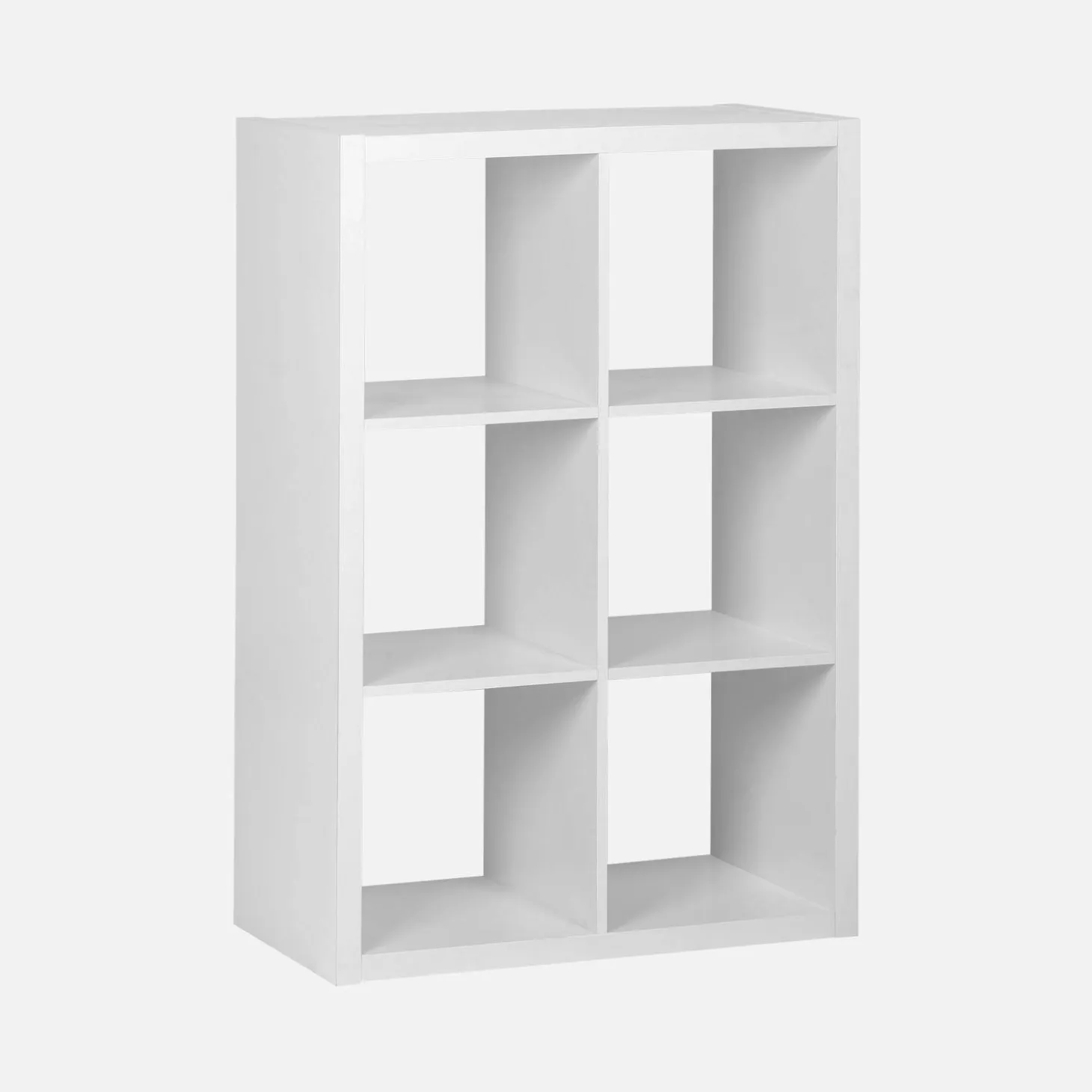 Bücherregal Holzoptik 2 Ebenen 6 Stauräume